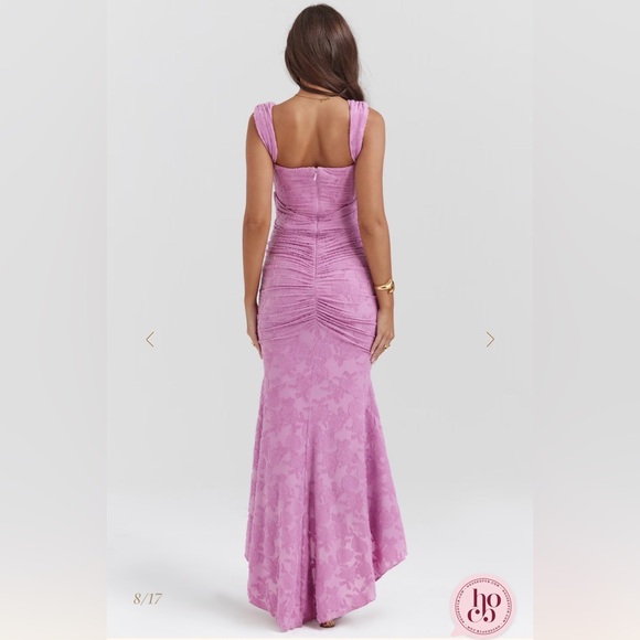 House of CB Cesca Rose Pink Floral Corset Maxi Dress Prom Wedding Guest XS/S
